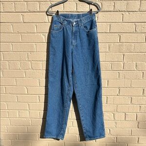Vintage 90s Back Buckle Lee Wide Leg Denim Jeans 10 Tall